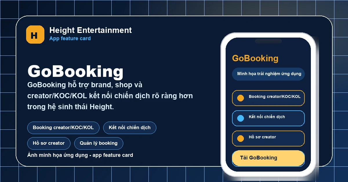 GoBooking giúp creator/KOC/KOL nhận job rõ brief hơn