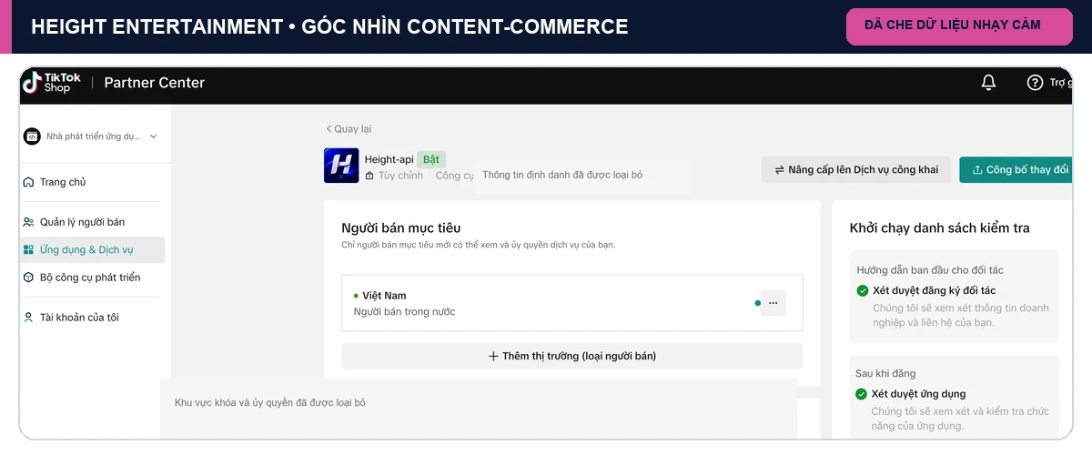 Height-api trong lộ trình kết nối nội dung và thương mại TikTok Shop của hệ sinh thái Height
